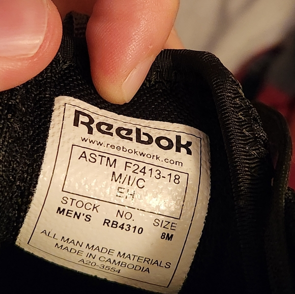 Reebok fusion flexweave work composite toe sneakers black and gray Men's 8 - Picture 4 of 4